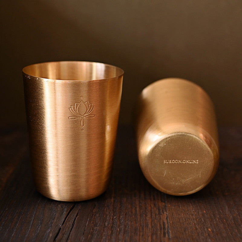 Brass Tumblers Glass | 250 ml | Set of 2