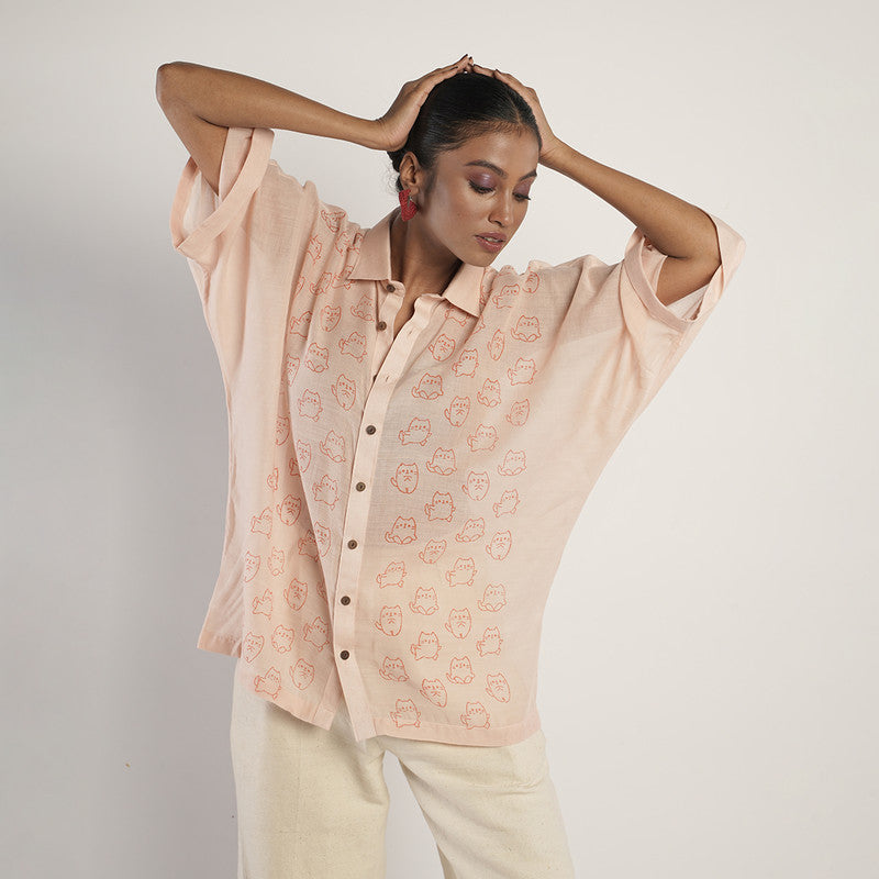 Bamboo Button Down Shirt for Men & Women | Peach