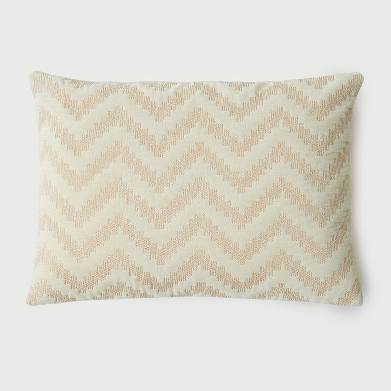 Cotton Cushion Cover | Chevron | Zigzag Pattern | Peach | 35 x 50 cm