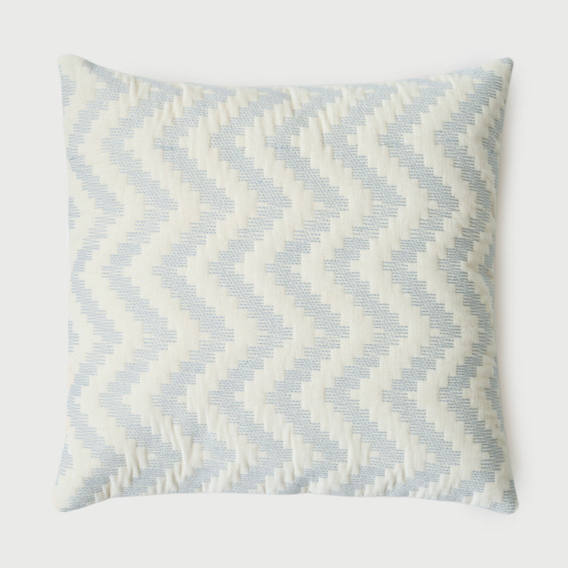 Cotton Cushion Cover | Chevron | Zigzag Pattern | Blue | 45 x 45 cm