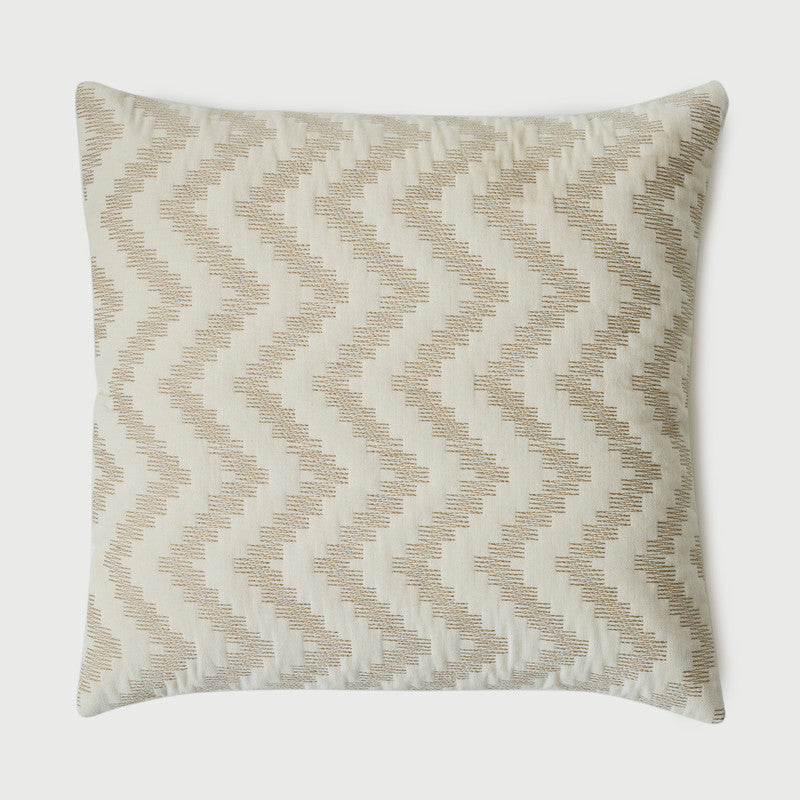 Cotton Cushion Cover | Chevron | Zigzag Pattern | Brown | 45 x 45 cm