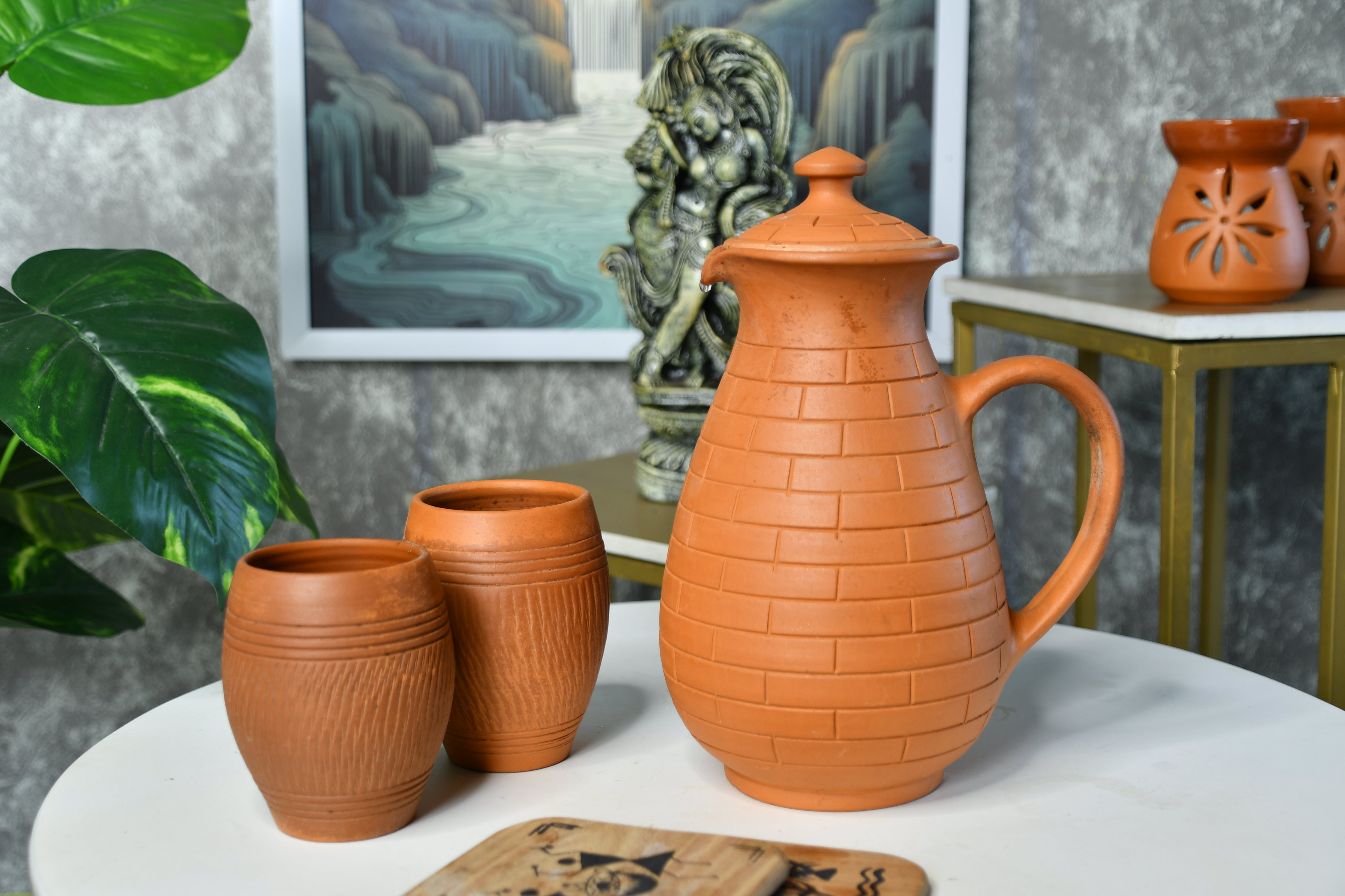 Sowpeace Earthy Elegance: Handcrafted Jug for Every Sip & Stash
