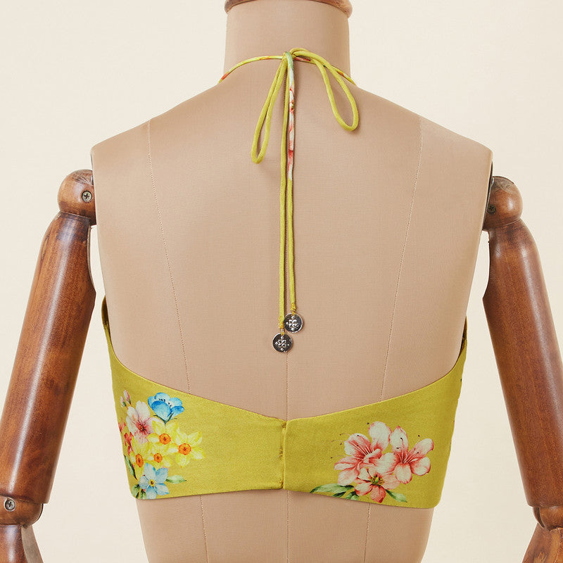 Cotton Printed Blouse | Sleeveless | Yellow