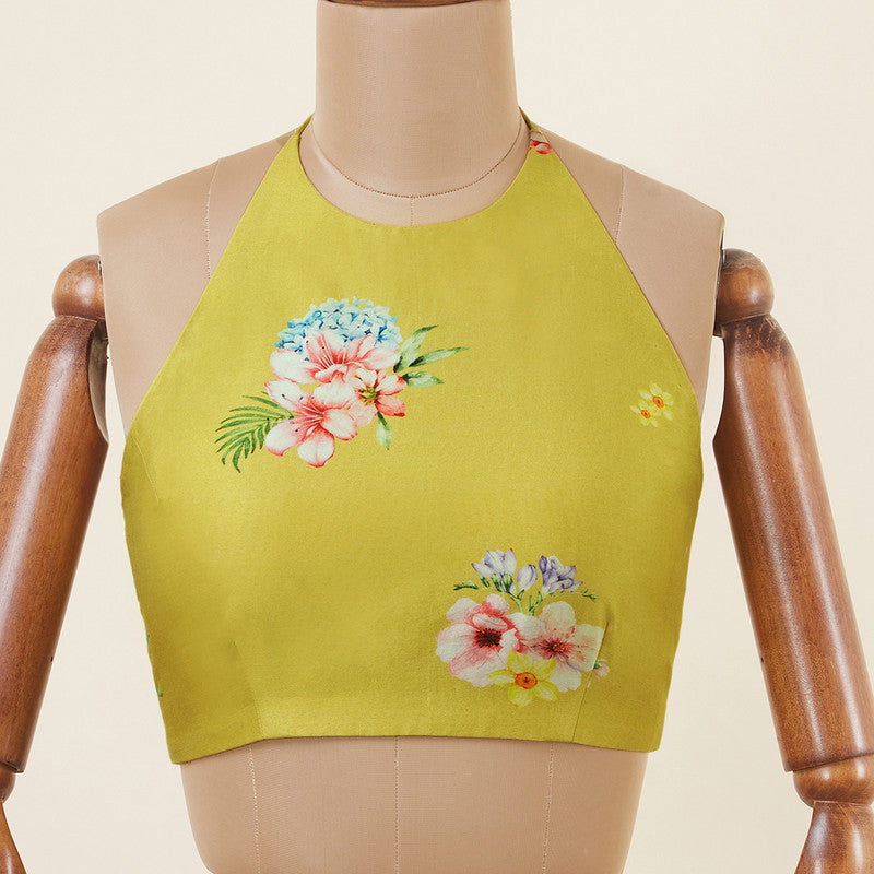 Cotton Printed Blouse | Sleeveless | Yellow