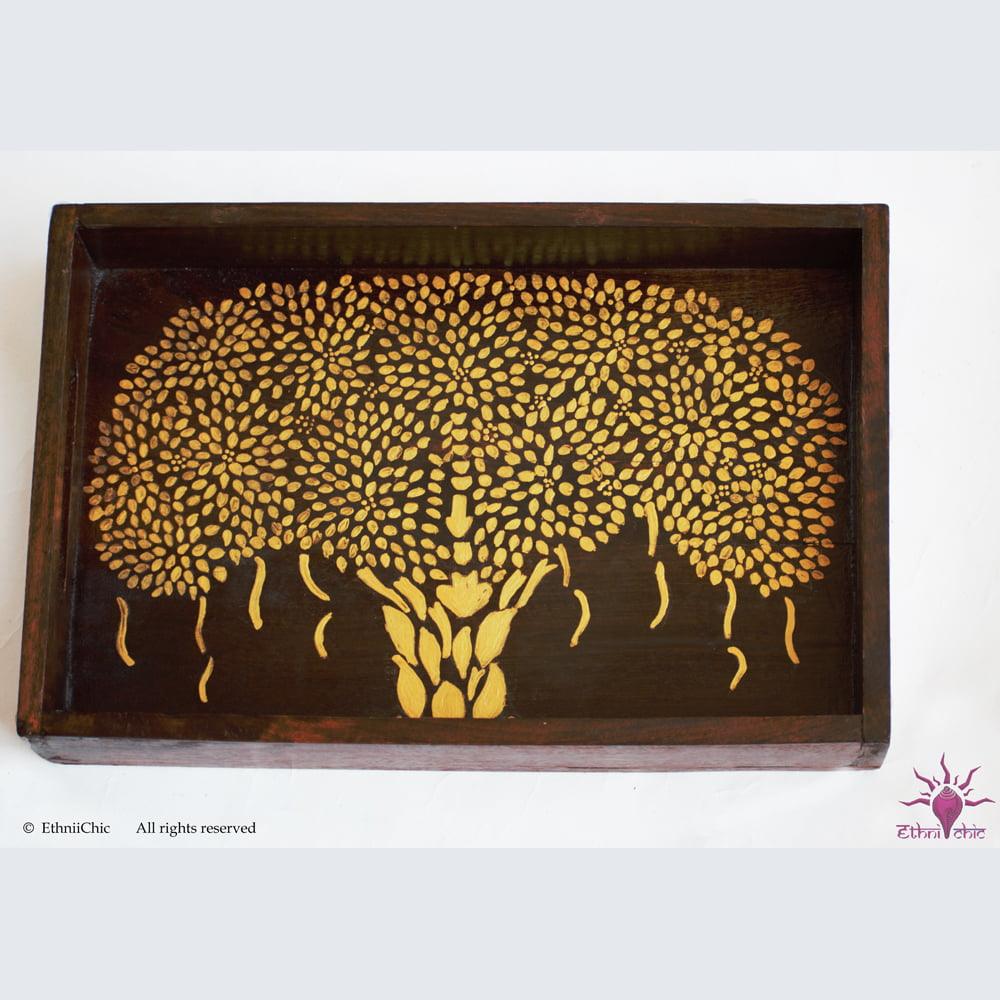 Ethinichic Hand painted Tree of Life Serving Tray