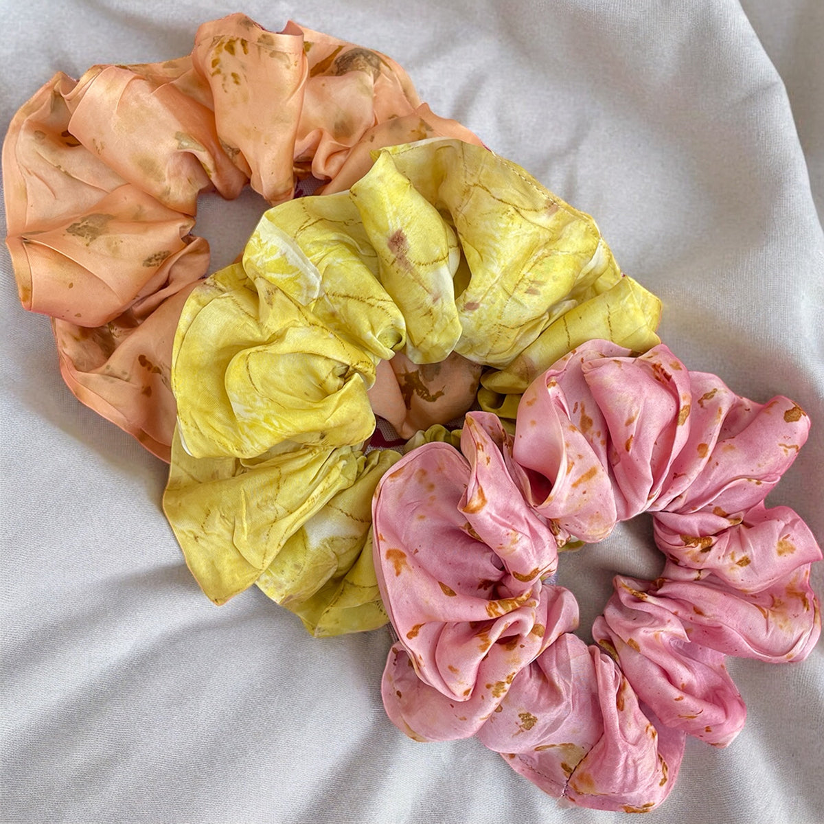 Bemberg Cotton Hair Accessories | Printed Scrunchies | Set of 3