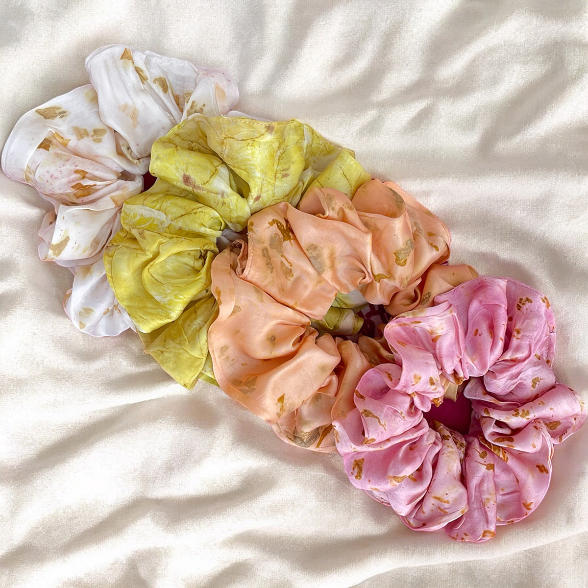 Bemberg Cotton Hair Accessories | Printed Scrunchies | Set of 4