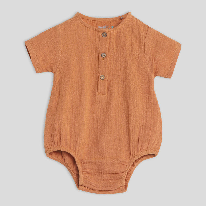 Cotton Woody Onesie Bodysuit for Kids | Rust