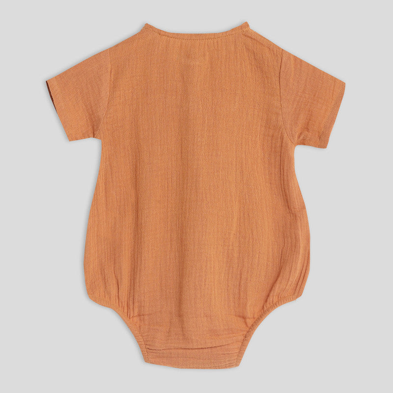 Cotton Woody Onesie Bodysuit for Kids | Rust