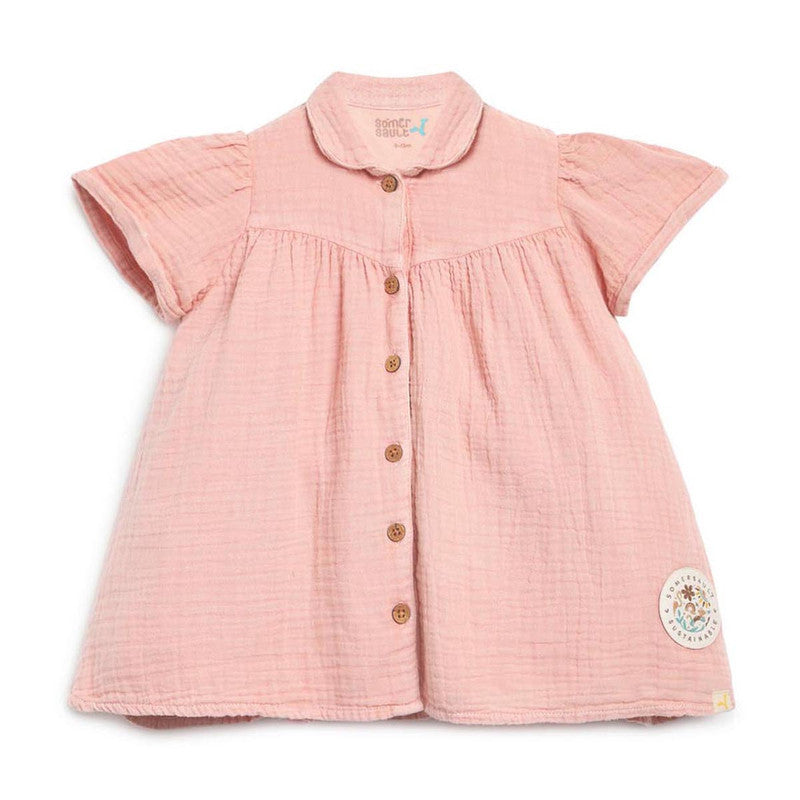 Cotton Twill Dress for Girls | Pink