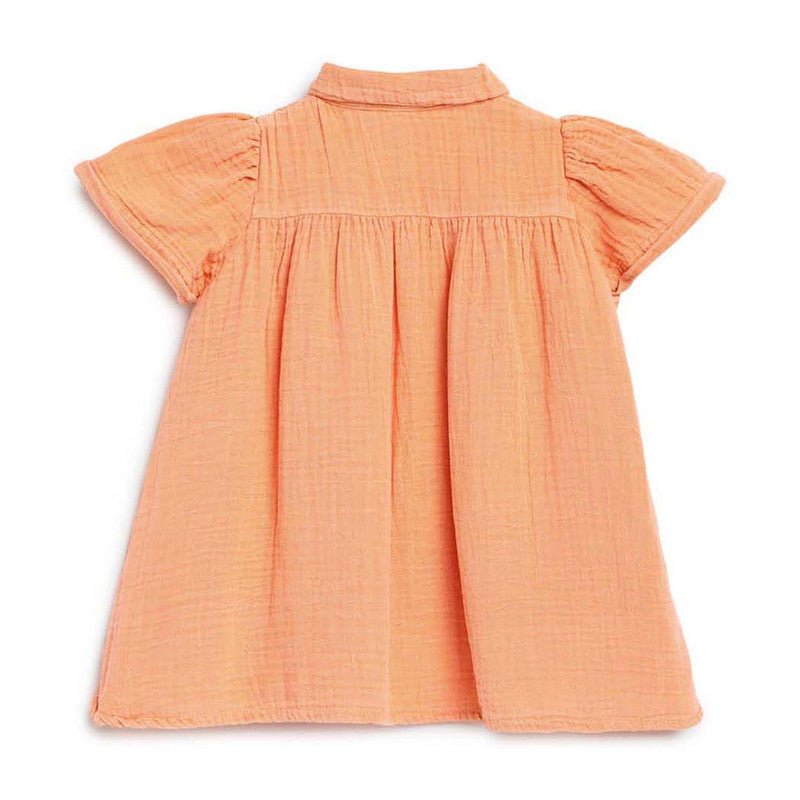 Cotton Twill Dress for Girls | Peach