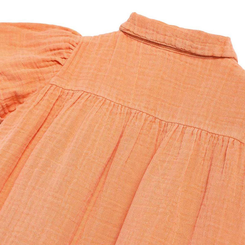 Cotton Twill Dress for Girls | Peach