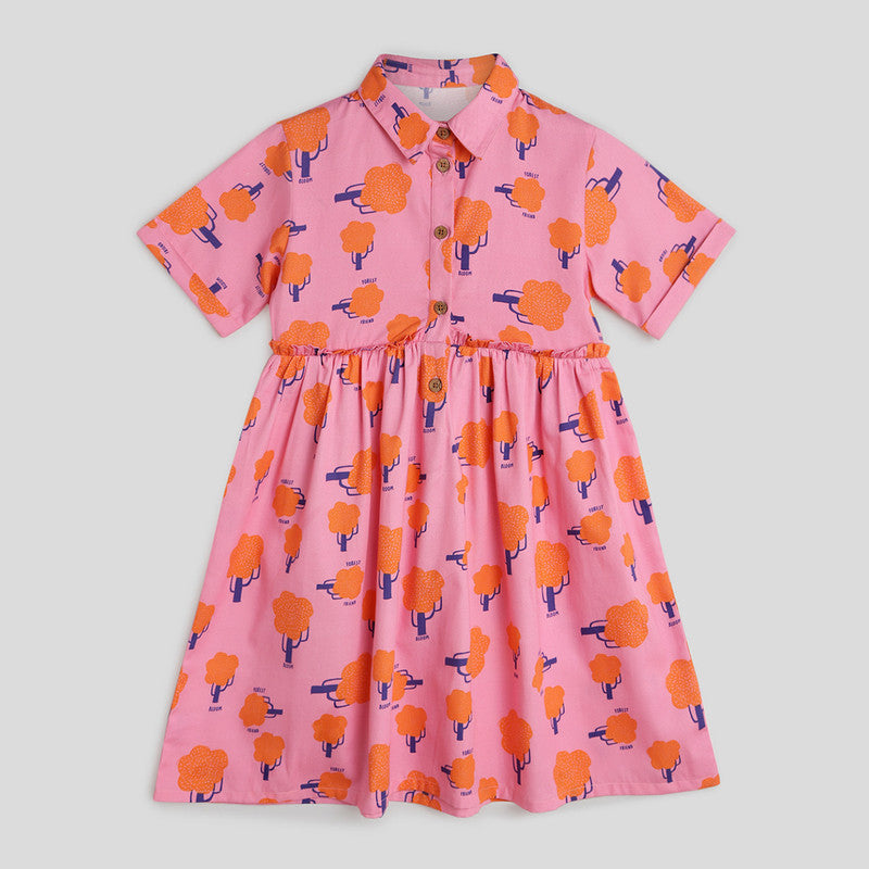 Bloom Dress for Girls | Printed | Pink