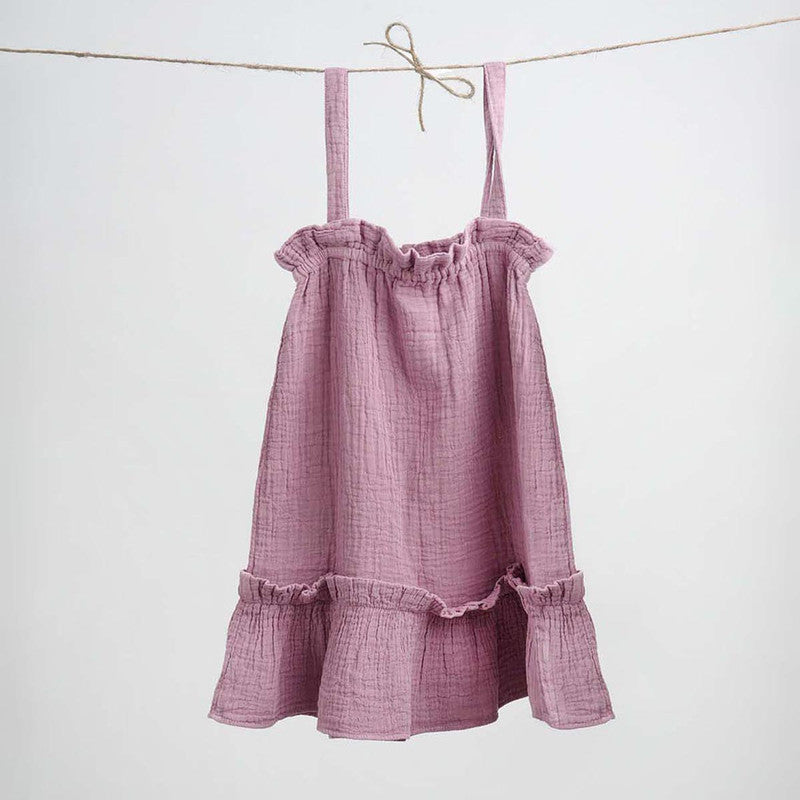 Cotton Twill Dress for Girls | Purple