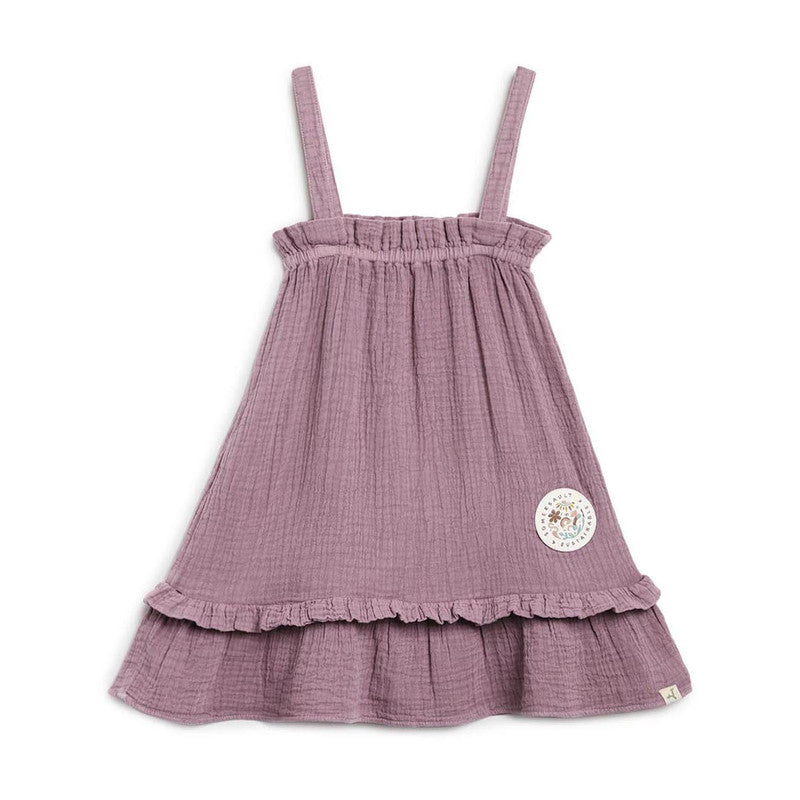 Cotton Twill Dress for Girls | Purple