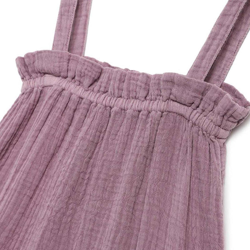 Cotton Twill Dress for Girls | Purple