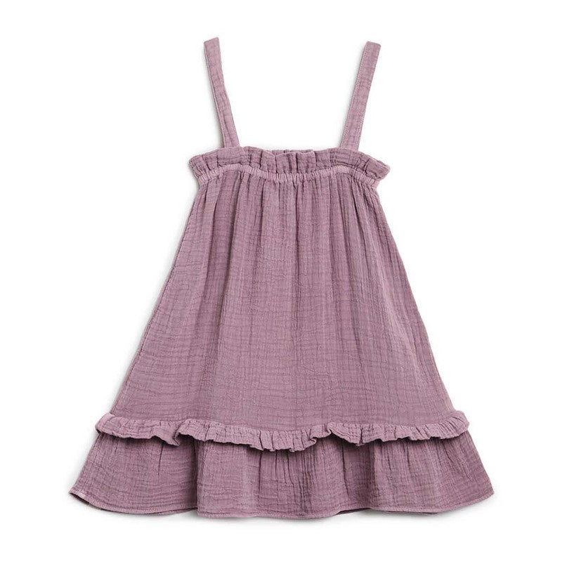 Cotton Twill Dress for Girls | Purple