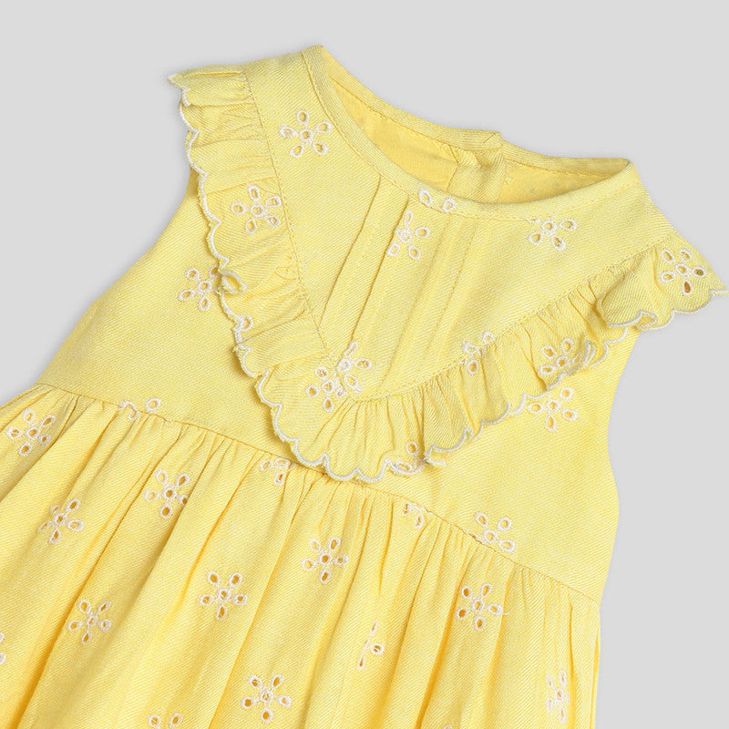 Cotton Sunflower Dress with Bloomers | Yellow