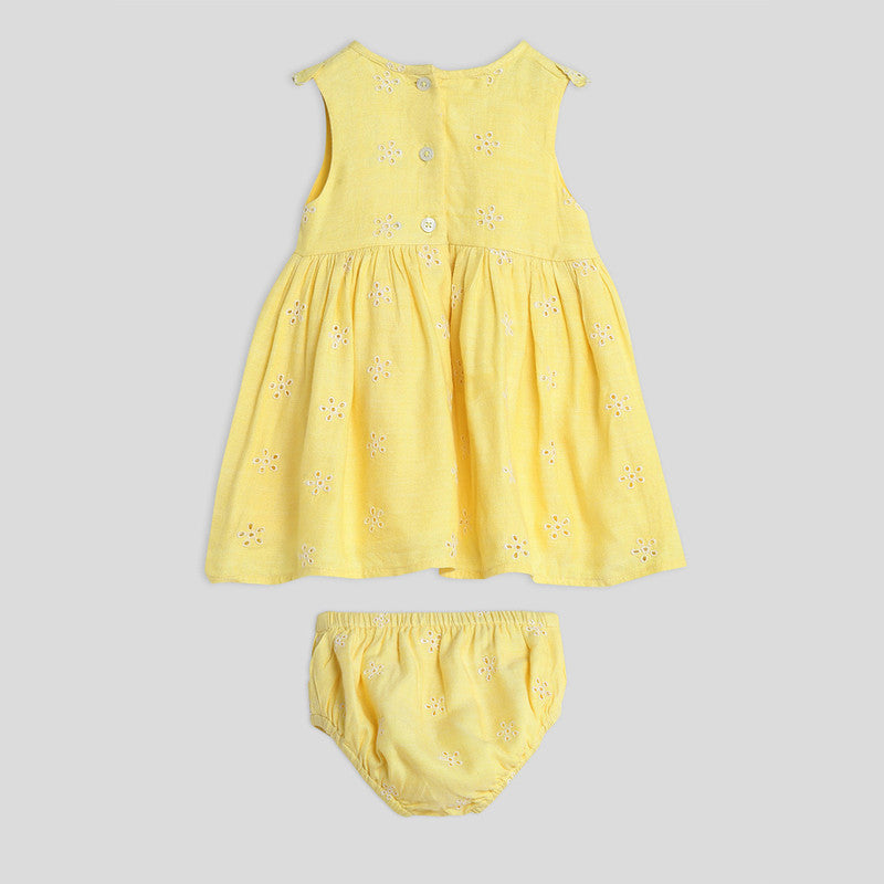 Cotton Sunflower Dress with Bloomers | Yellow