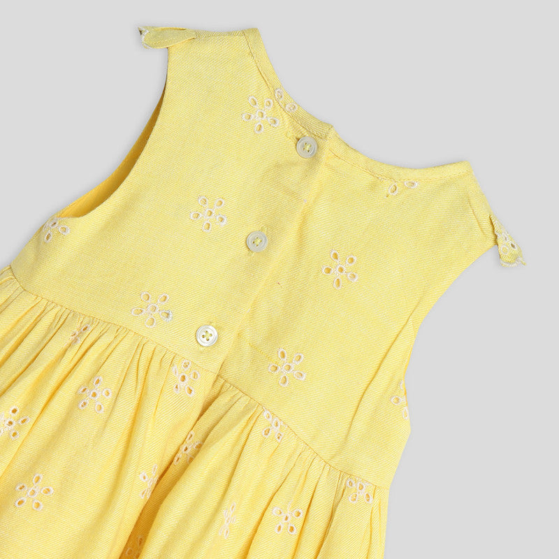 Cotton Sunflower Dress with Bloomers | Yellow