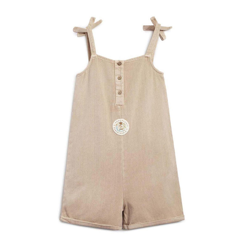 Cotton Twill Dungaree for Baby | Brown