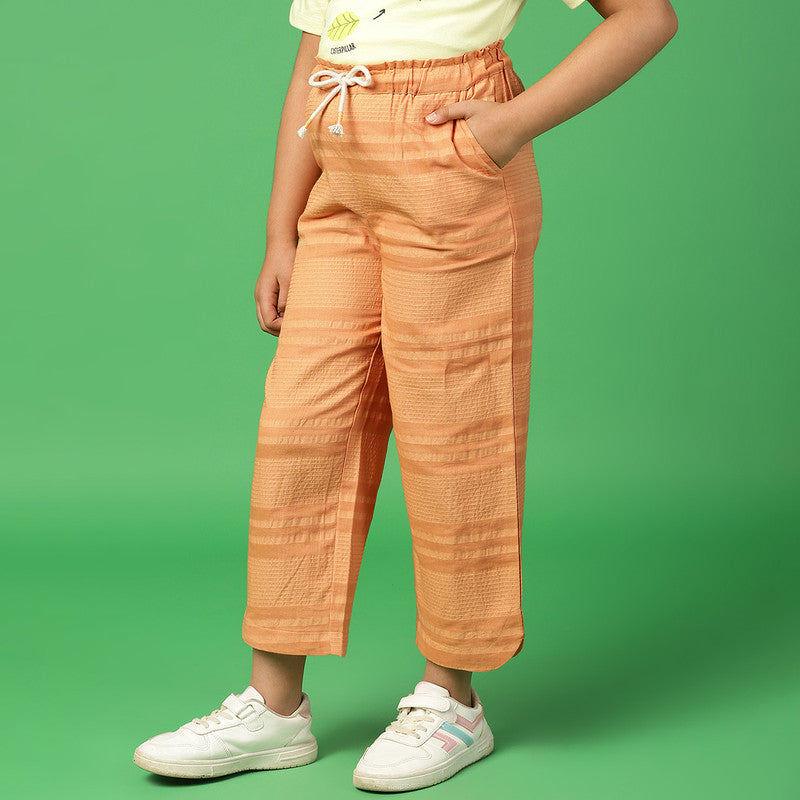 Cotton Camping Pants for Girls | Peach