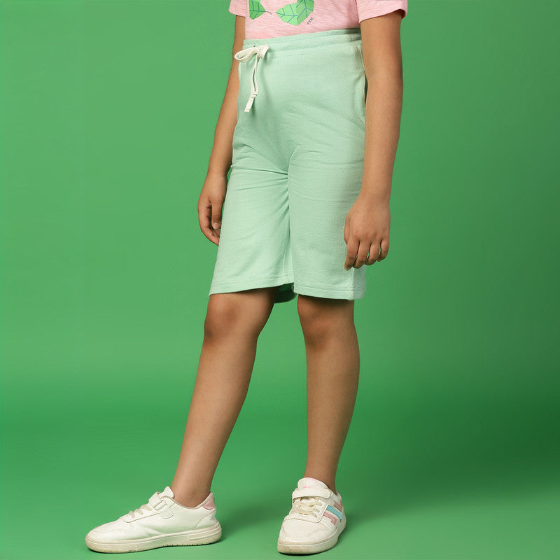 Cotton Bermuda Shorts for Girls | Light Green