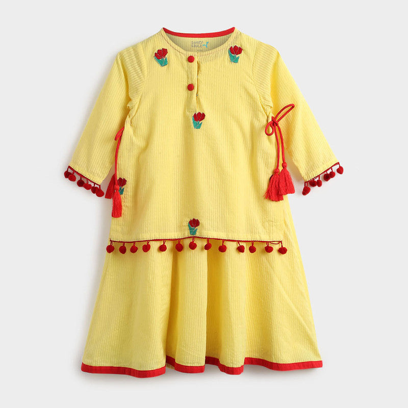 Cotton Dress For Baby | Tulip | Yellow