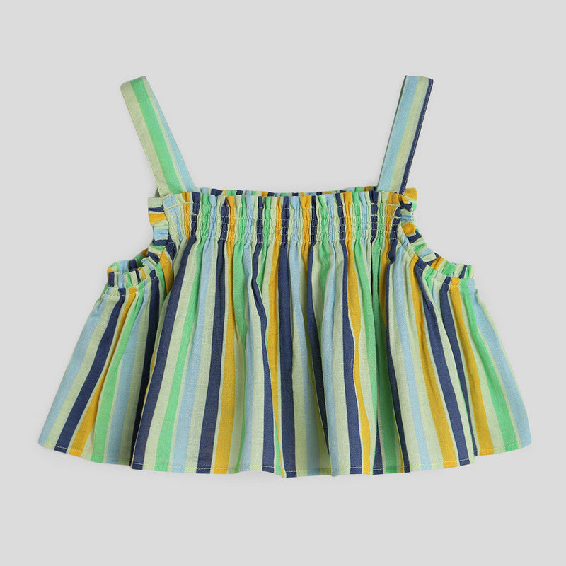 Cotton Stripe Co ord Set | Green