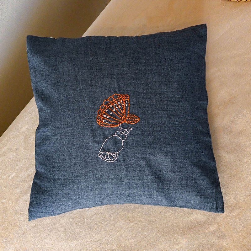 Cotton Cushion Cover | Ocean Harmony | Denim Blue| 16x16 inches