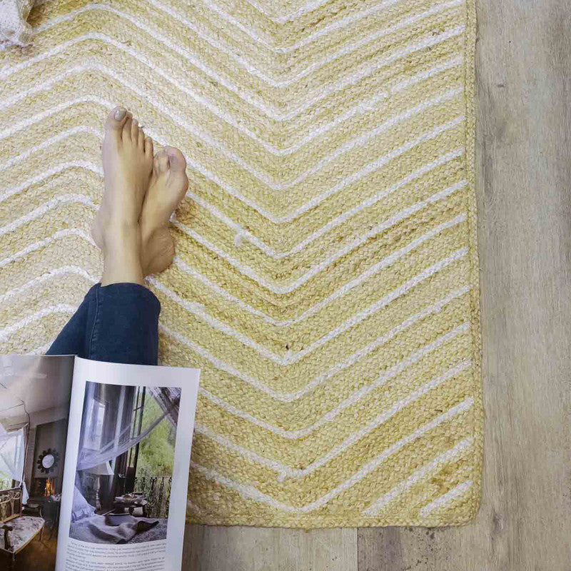 Jute Rug | Rectangle Shape | Beige | 61 x 61 cm