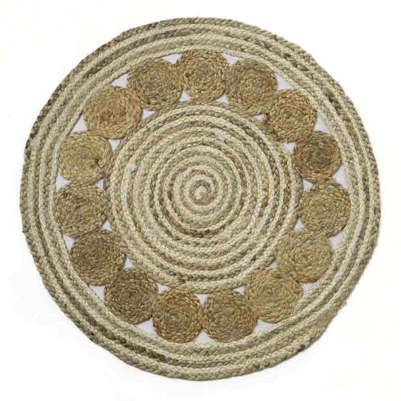 Jute Rug | Eco Friendly | Round | Beige | 61 x 61 cm