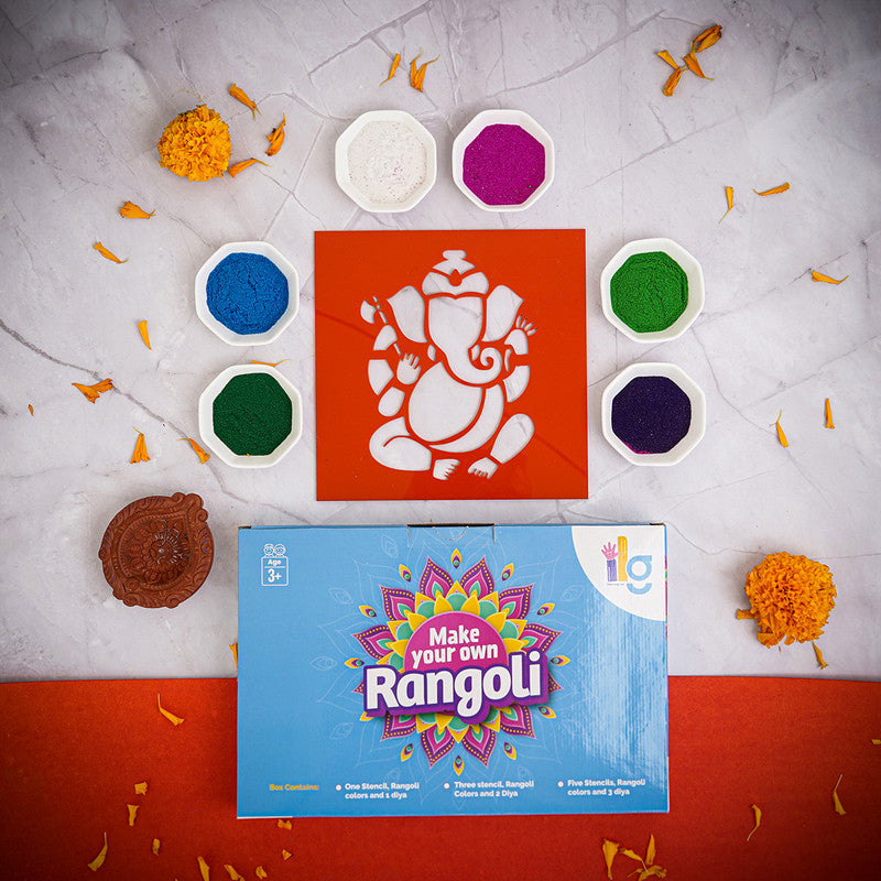 Diy Ganesha Kit | Make Eco Ganpati, Rangoli, Stamp | For Kids And Adults