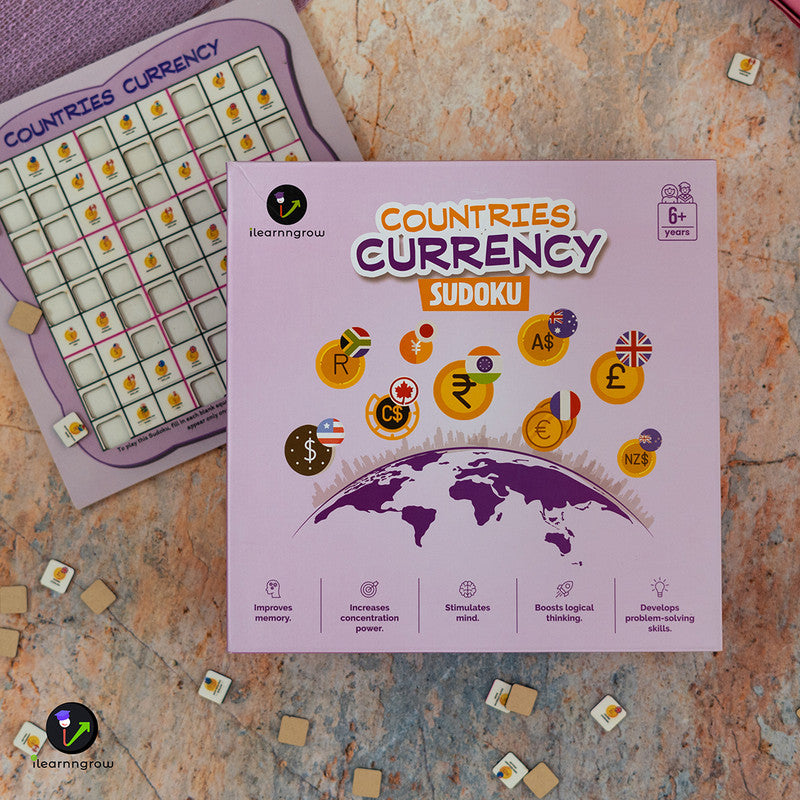 Wooden Board Games | Countries Currency Sudoku | Fun Learning