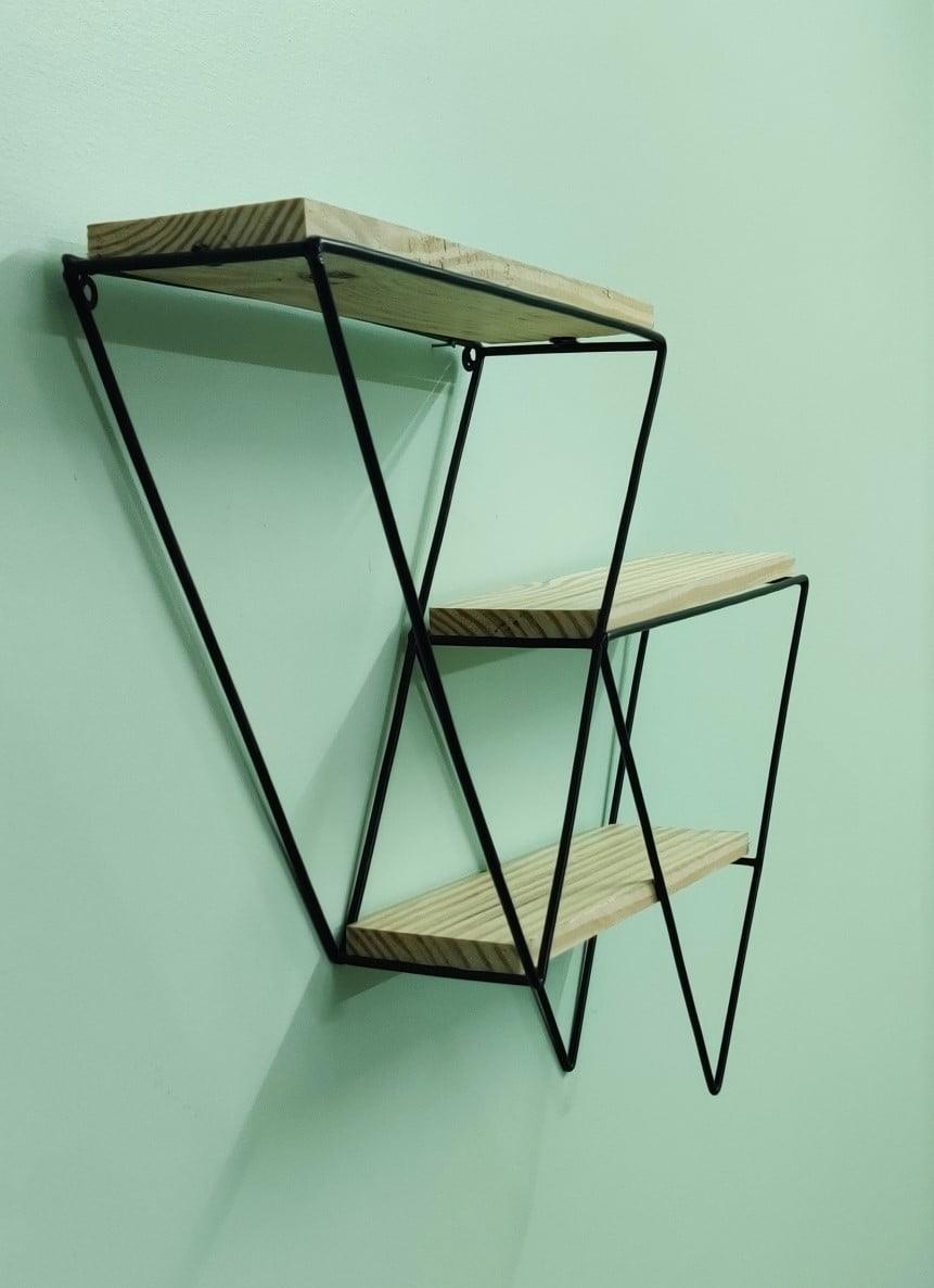 Grista V shape Decorative Metal Wall Shelf