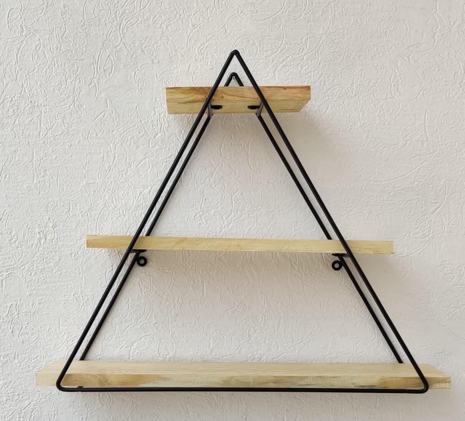 Grista Triangle 3 tier Decorative Metal Wall Shelf