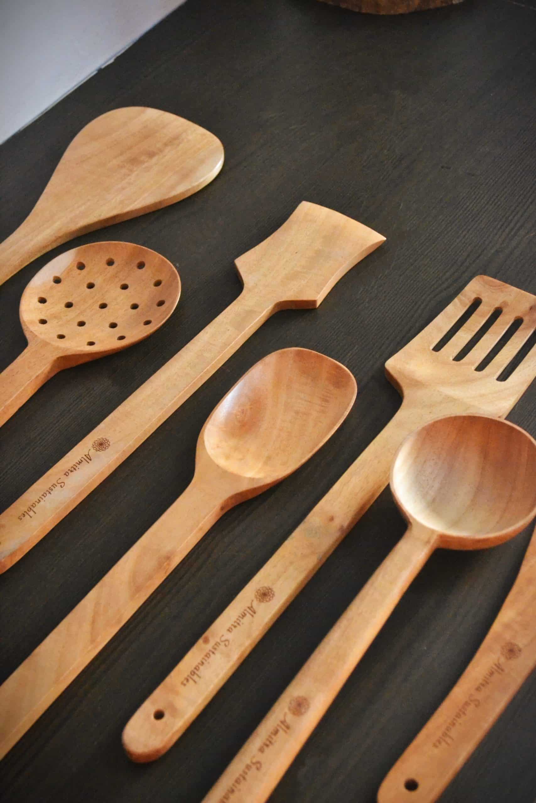 Neem Wood Kitchen Ladle Set ( Set of 7 )