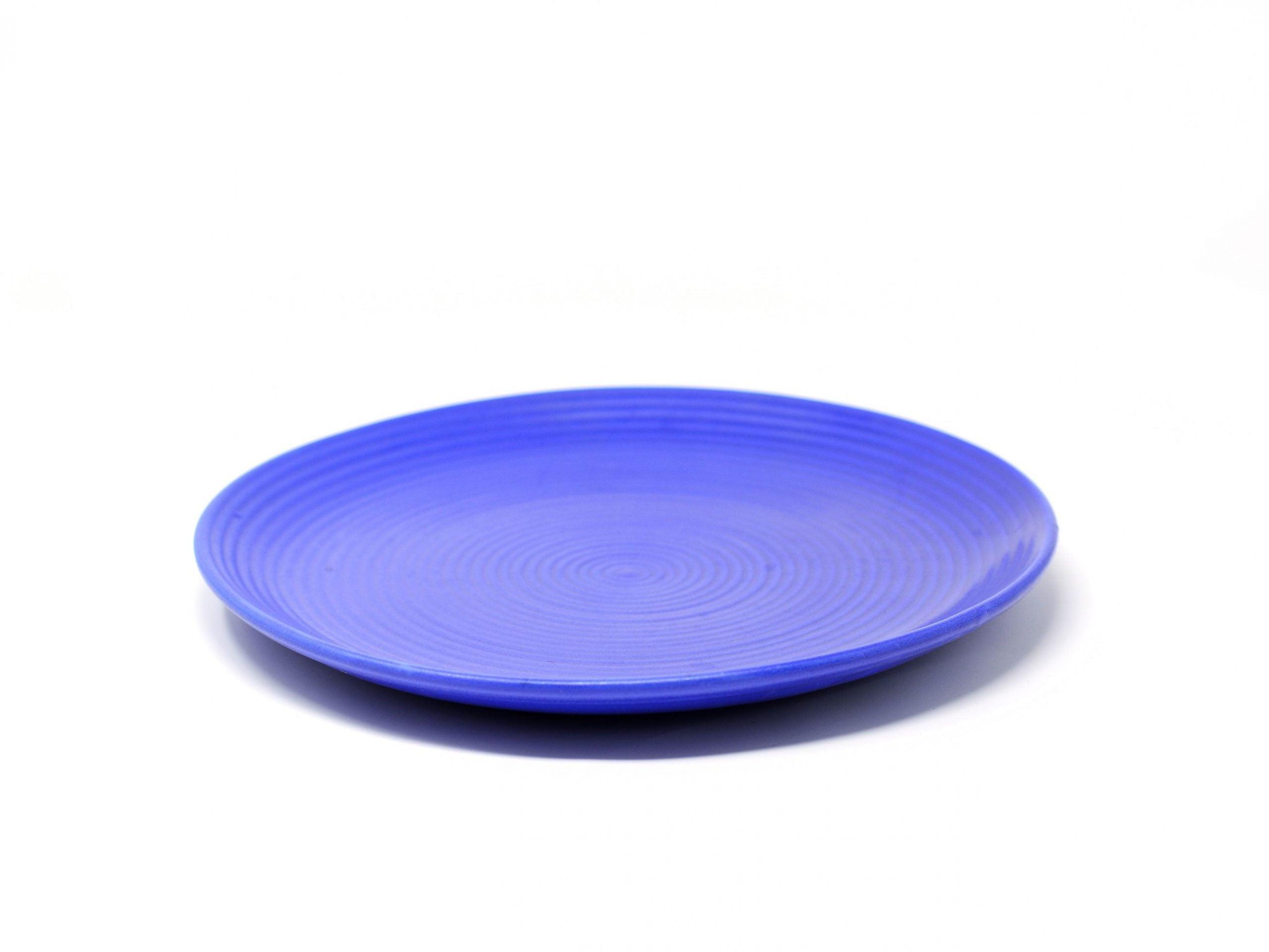 Kitchenwala Decorative Serving Plates Blue Colour (Set of 2)