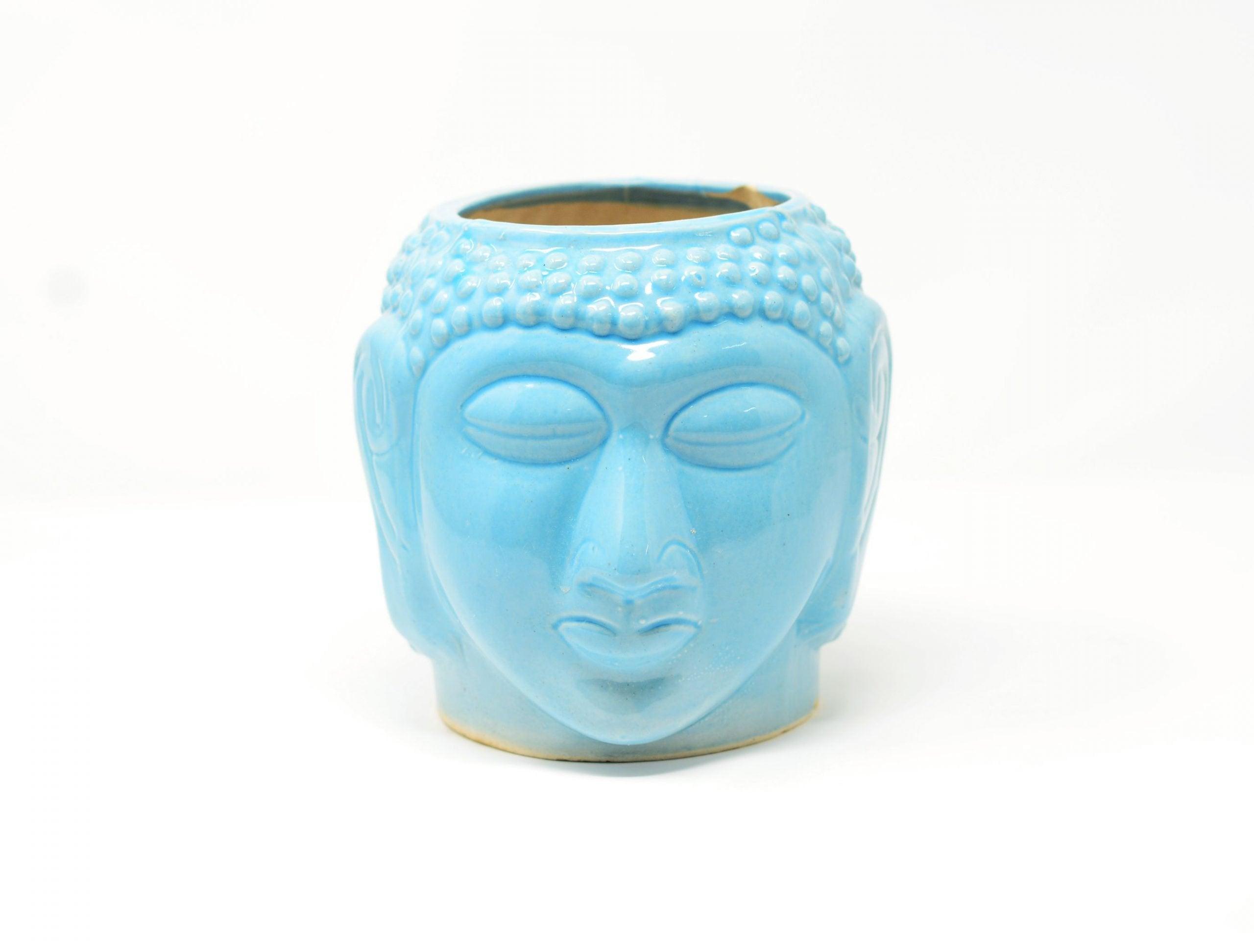 Big Buddha Head Planter (Blue)