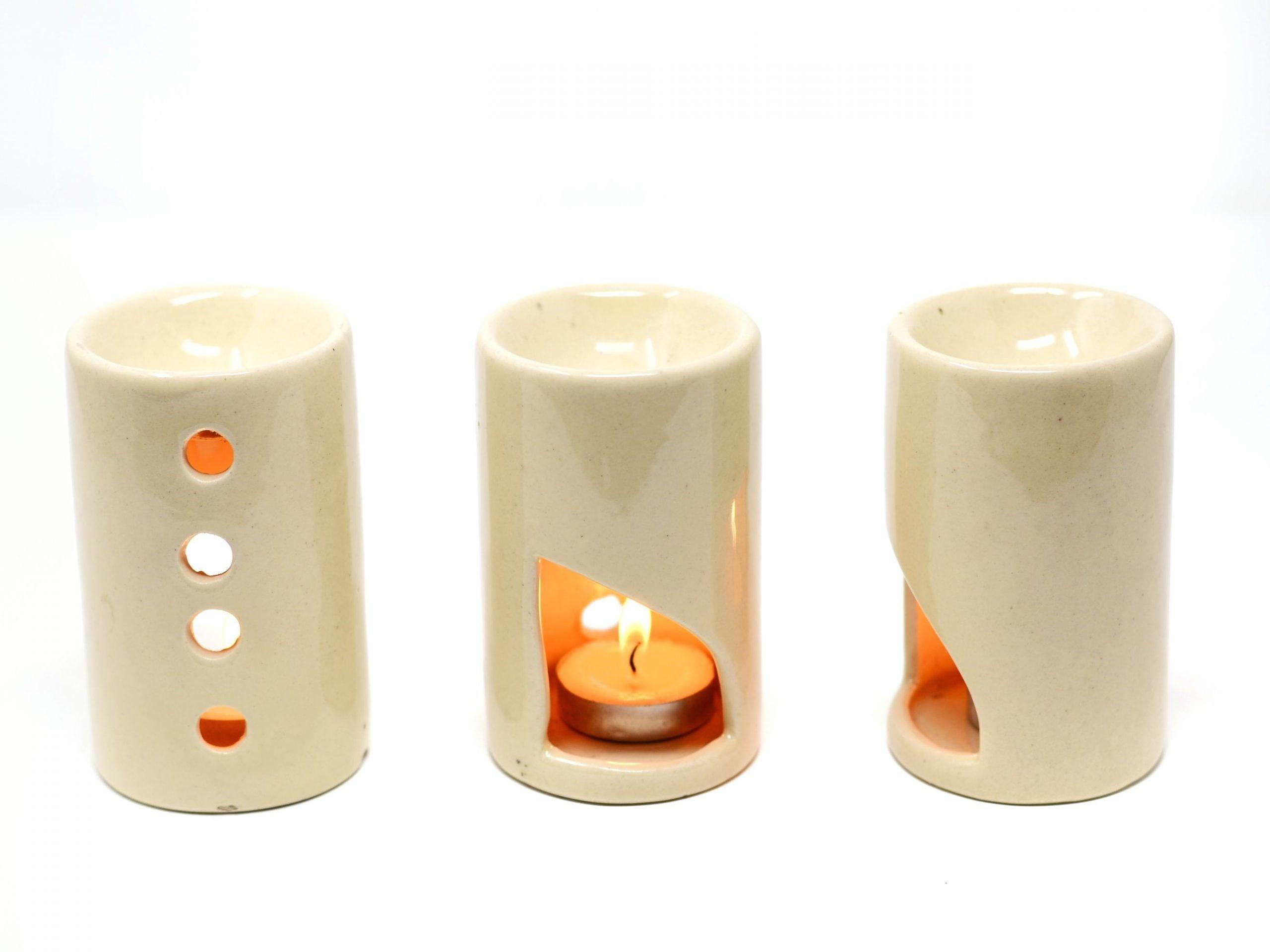 White Ceramic Aromatherapy Oil Diffuser (Set of 3)