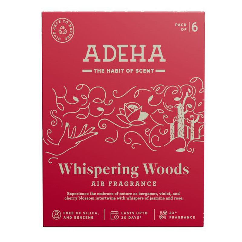 Air Freshener Whispering Woods | Bathroom, Wardrobe & Car | Pack of 6