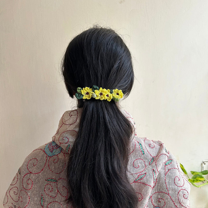 Cotton Hair Clip | Yellow	 | Sunflower