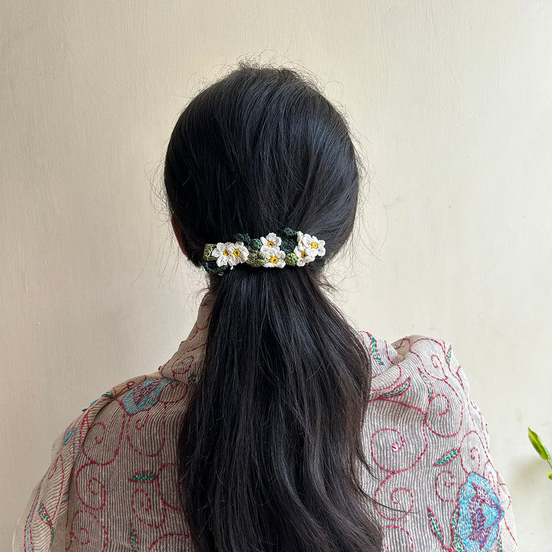 Cotton Daisy Hair Clip | White