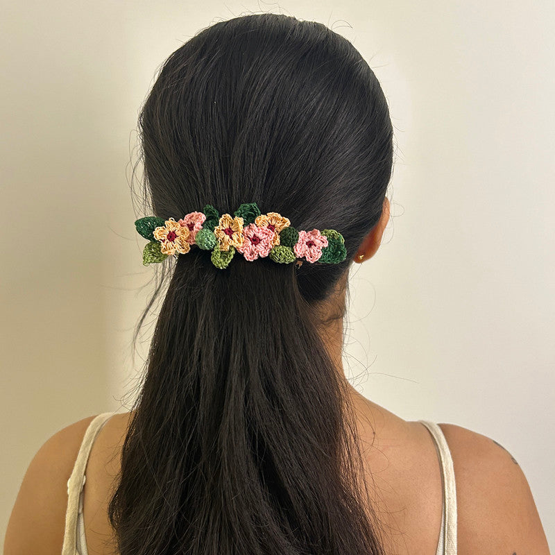 Cotton Daisy Hair Clip | Pink & Peach