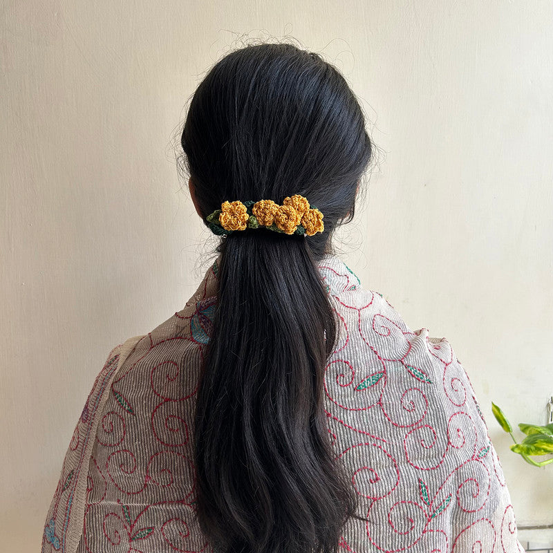 Cotton Marigold Hair Clip | Yellow