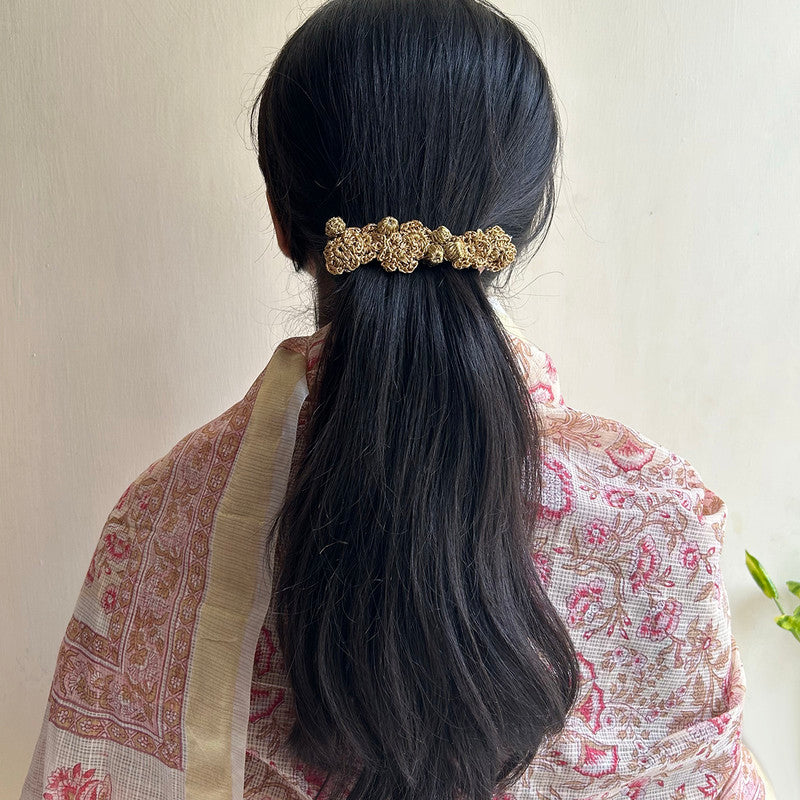 Cotton Flowers Hair Clip | Golden