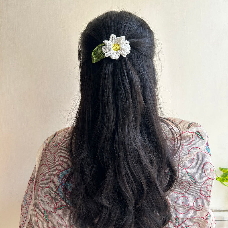 Cotton Hair Clip | Daisy White