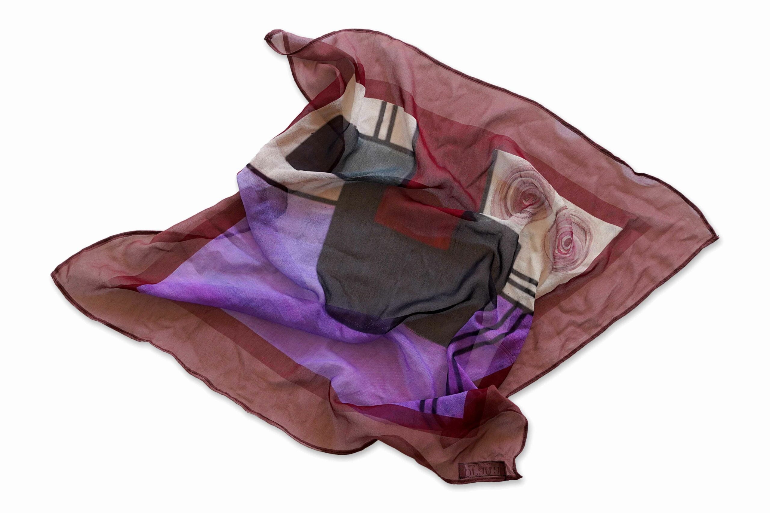 Georgette square scarf- marsala - House Of Prana