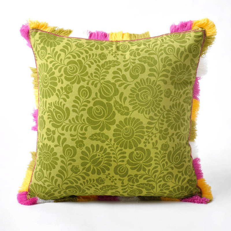 Cotton Cushion Cover | Matyo Printed | Green