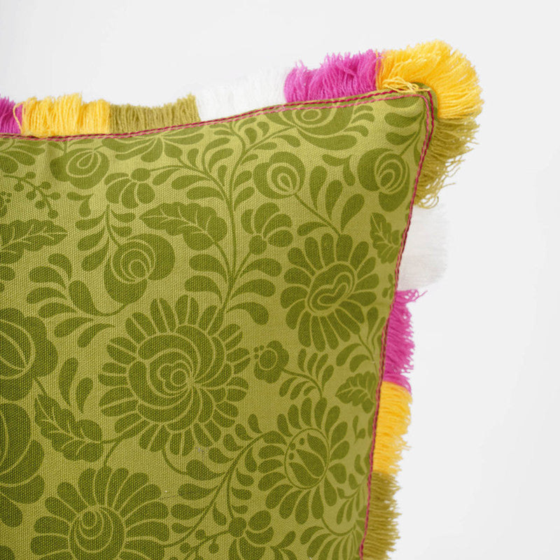 Cotton Cushion Cover | Matyo Printed | Green